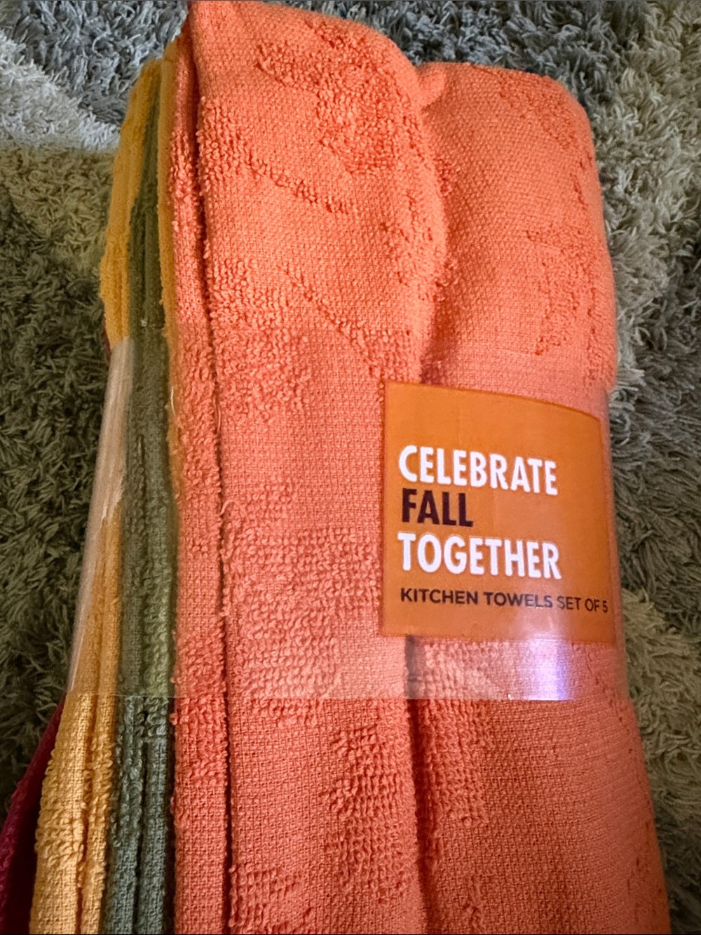 Celebrate Fall Together Kitchen Towels - Orange & Autumn Mix